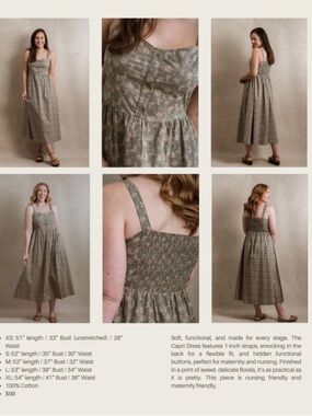 Neuflora Capri Floral Smocked Midi Dress - Olive